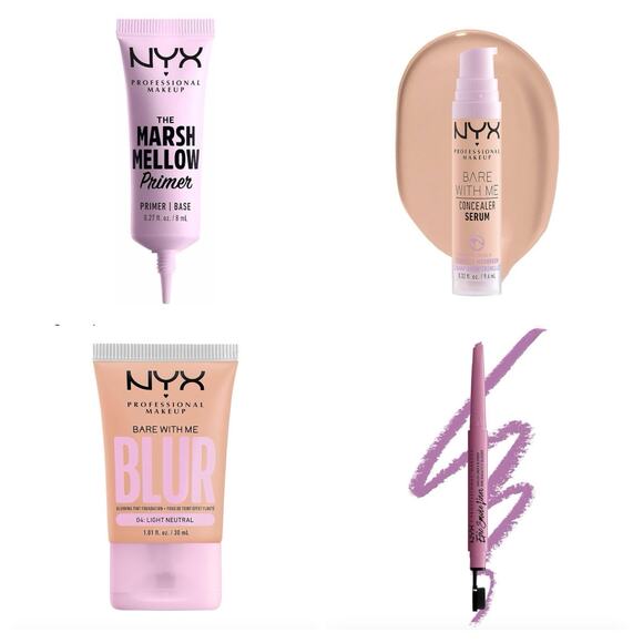 NYX Primer + Concealer Serum + Blur Foundation + Slim Lip Pencil Set - Picture 1 of 1